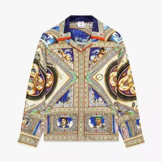 Chemise en soie à manches longues et col cubain « Take Me to Church »