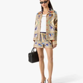Chemise en soie à manches longues et col cubain « Take Me to Church »