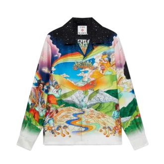 Chemise en soie à manches longues La Musique