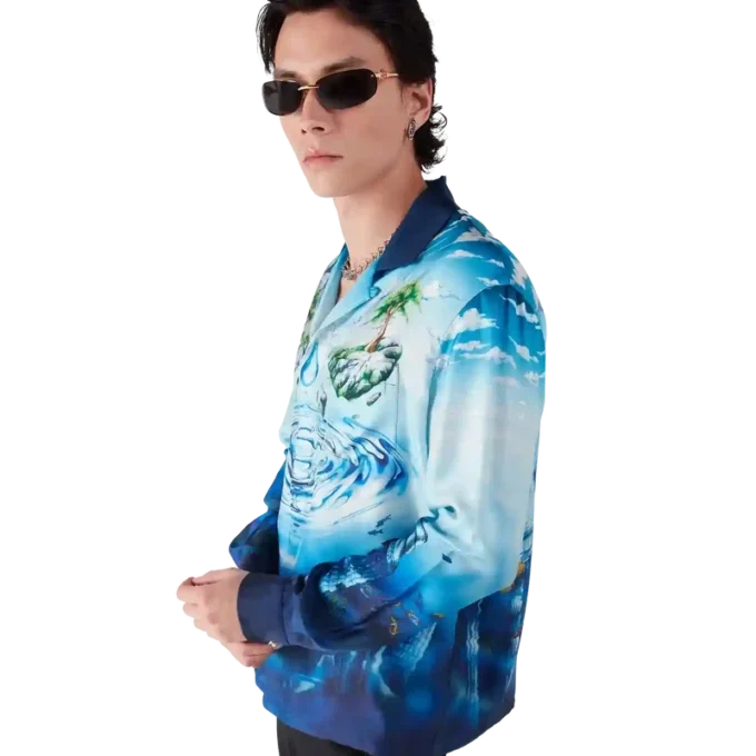 Chemise en soie à manches longues Lost Atlantis