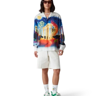 Chemise en soie à manches longues Midnight Acropolis