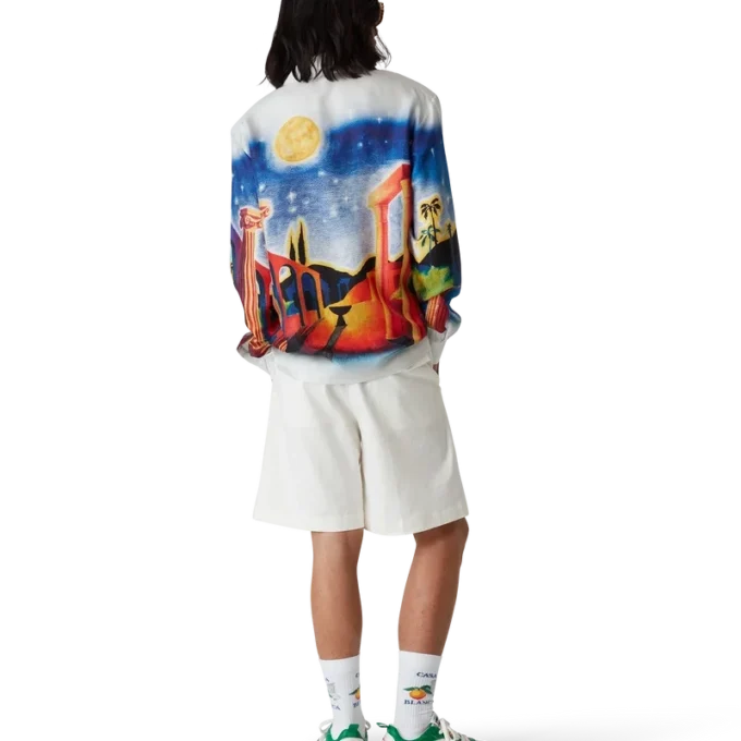 Chemise en soie Midnight Acropolis