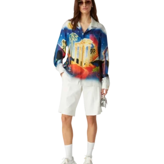 Chemise en soie Midnight Acropolis