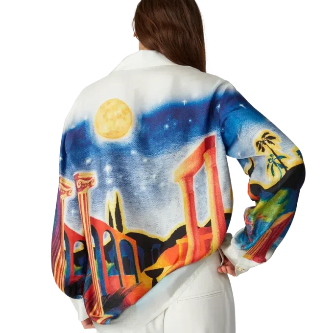 Chemise en soie Midnight Acropolis