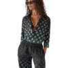 Chemise en soie à manches longues Monogram dégradé Chemise en soie à manches longues Monogram dégradé