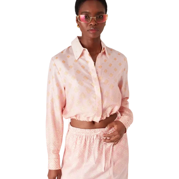 Chemise en soie à manches longues Monogram Dégradé