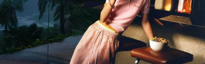 Chemise en soie à manches longues Monogram Dégradé