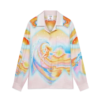 Chemise en soie à manches longues Psychedelic Nirvana