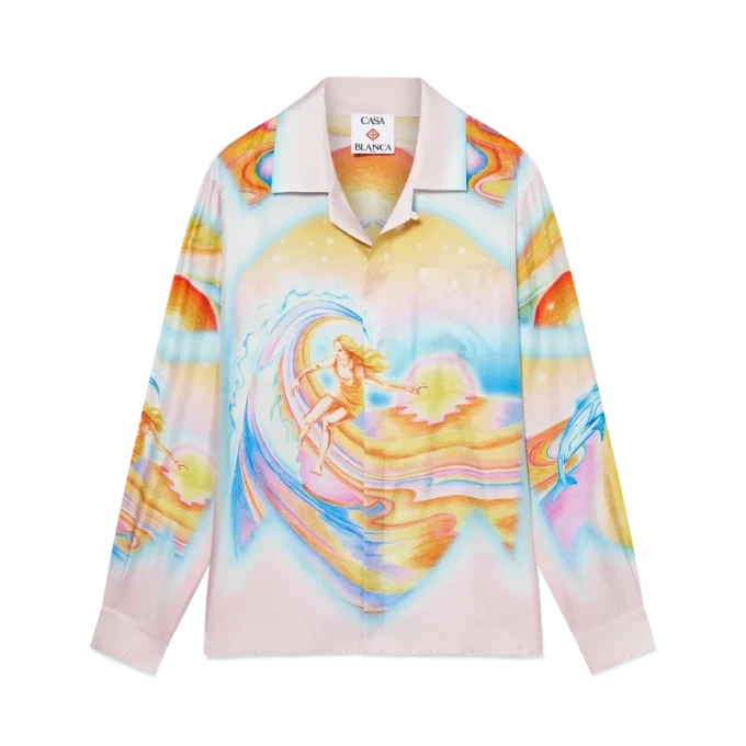 Chemise en soie à manches longues Psychedelic Nirvana