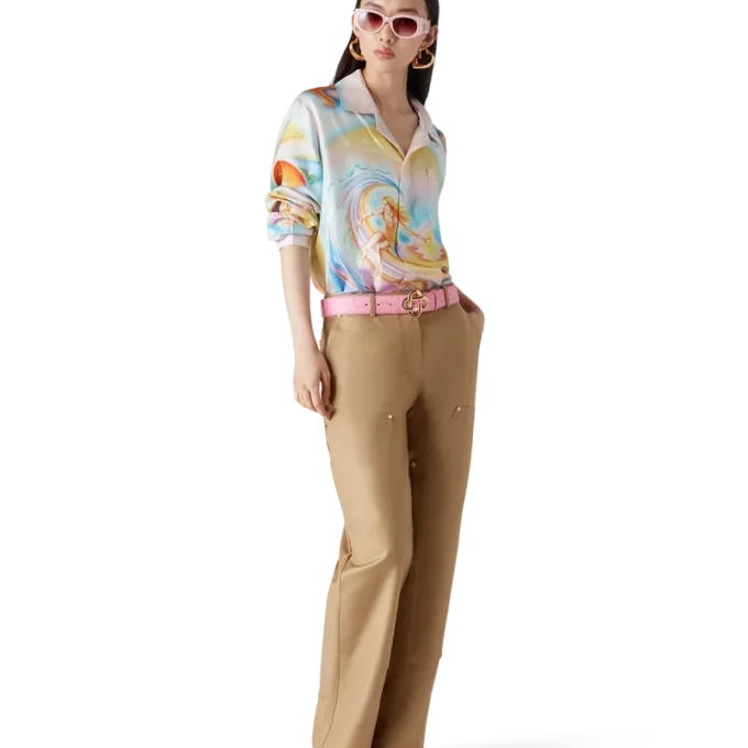 Chemise en soie à manches longues Psychedelic Nirvana