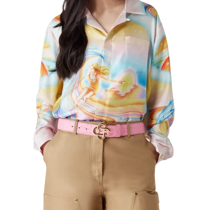 Chemise en soie à manches longues Psychedelic Nirvana