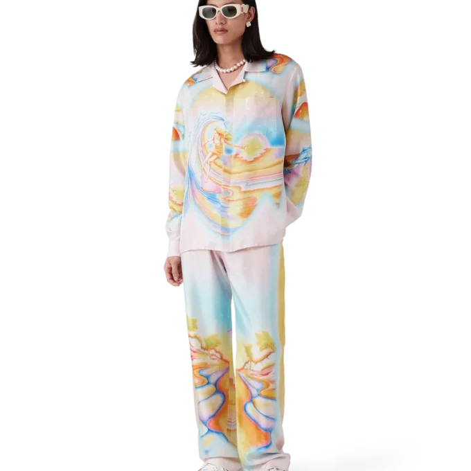 Chemise en soie à manches longues Psychedelic Nirvana