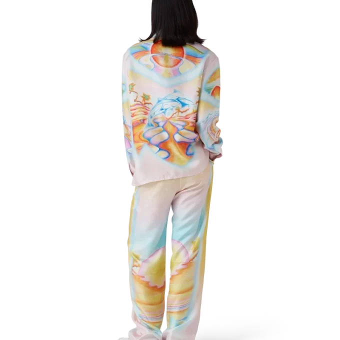 Chemise en soie à manches longues Psychedelic Nirvana