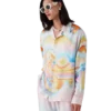 Chemise en soie à manches longues Psychedelic Nirvana