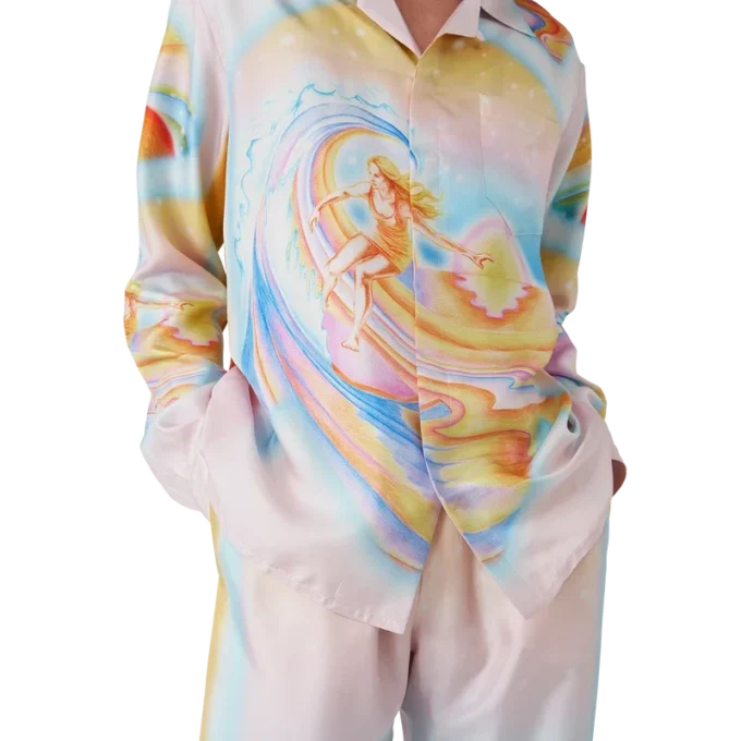 Chemise en soie à manches longues Psychedelic Nirvana