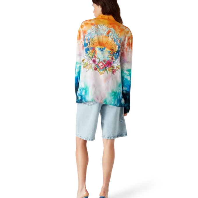 Chemise en soie à manches longues Surf Trip | Casablanca Paris Chemise en soie à manches longues Surf Trip | Casablanca Paris