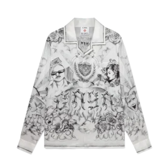 Chemise en soie à manches longues Tattoo