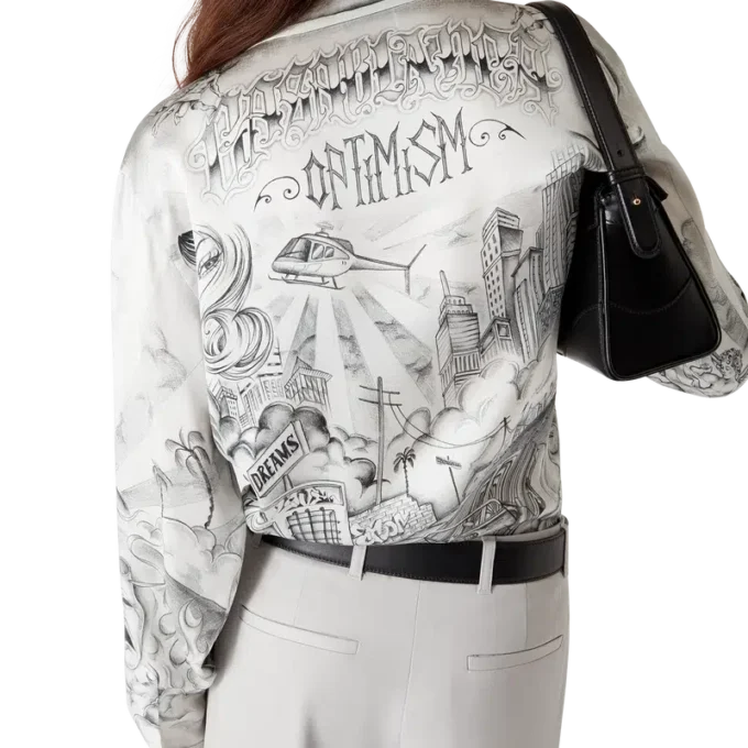 Chemise en soie à manches longues Tattoo Chemise en soie à manches longues Tattoo