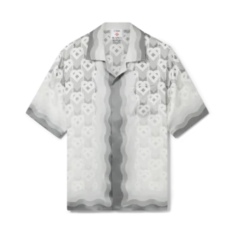 Chemise en soie à manches courtes avec motif Monogram Heart dégradé