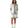 Chemise en soie à manches courtes avec motif Monogram Heart dégradé Chemise en soie à manches courtes avec motif Monogram Heart dégradé