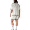 Chemise en soie à manches courtes avec motif Monogram Heart dégradé Chemise en soie à manches courtes avec motif Monogram Heart dégradé