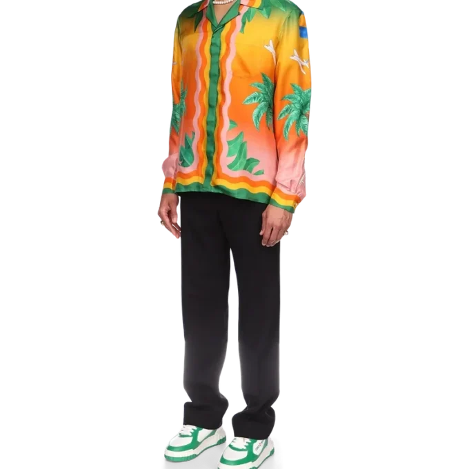 Chemise en soie Tennis Club En Fleur Chemise en soie Tennis Club En Fleur