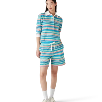 Chemise en tissu éponge rayée