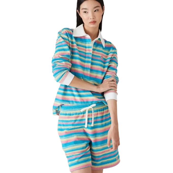 Chemise en tissu éponge rayée