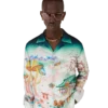 Chemise en twill de soie à manches longues Flowers Chemise en twill de soie à manches longues Flowers