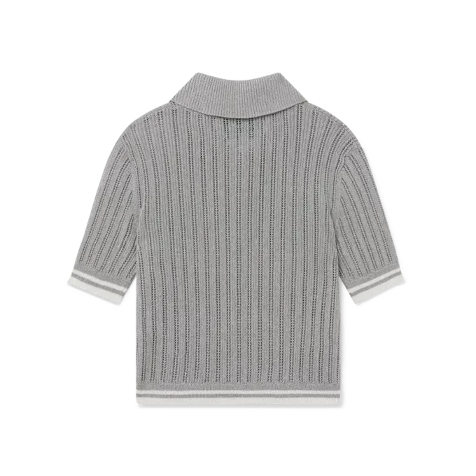 Chemise à manches courtes argentée