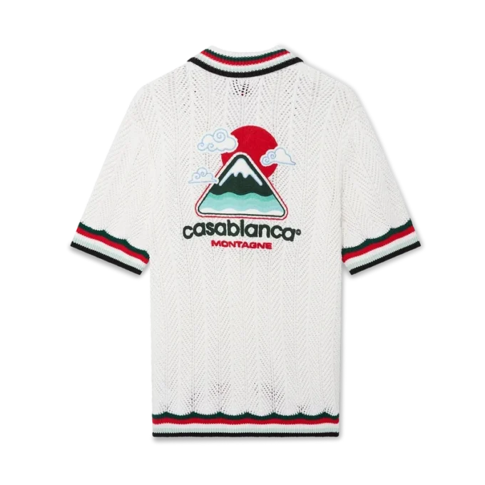 Chemise à manches courtes en coton Montagne Ondulée, confectionnée au crochet