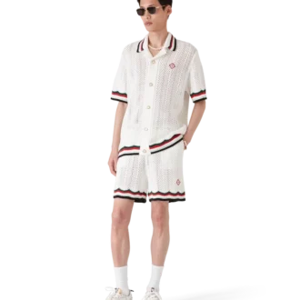 Chemise à manches courtes en coton Montagne Ondulée, confectionnée au crochet