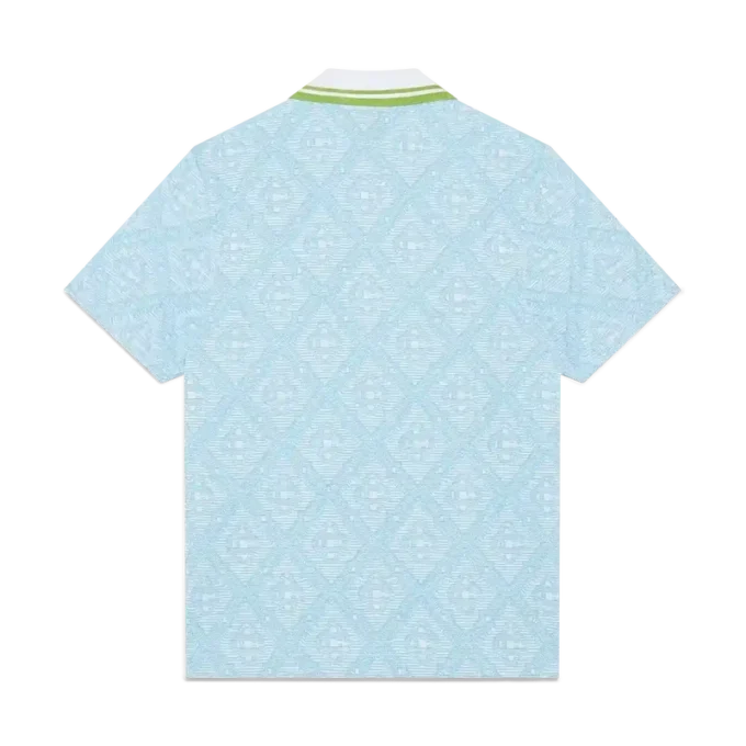 Chemise à manches courtes en jacquard bleu pâle