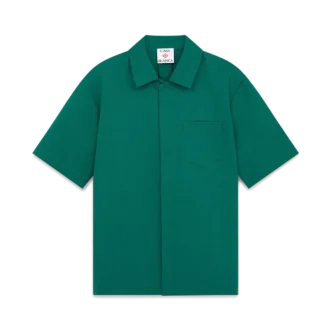 Chemise à manches courtes en jacquard de coton monogrammé