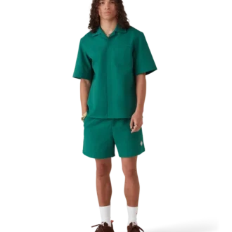 Chemise à manches courtes en jacquard de coton monogrammé