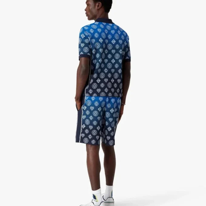 Chemise à manches courtes en maille avec monogramme dégradé