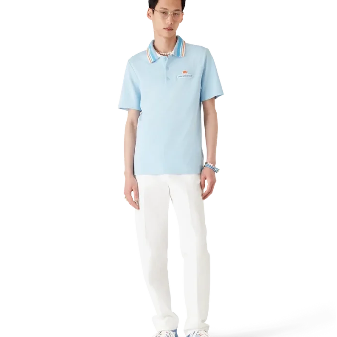 Chemise à manches courtes en piqué tricoté