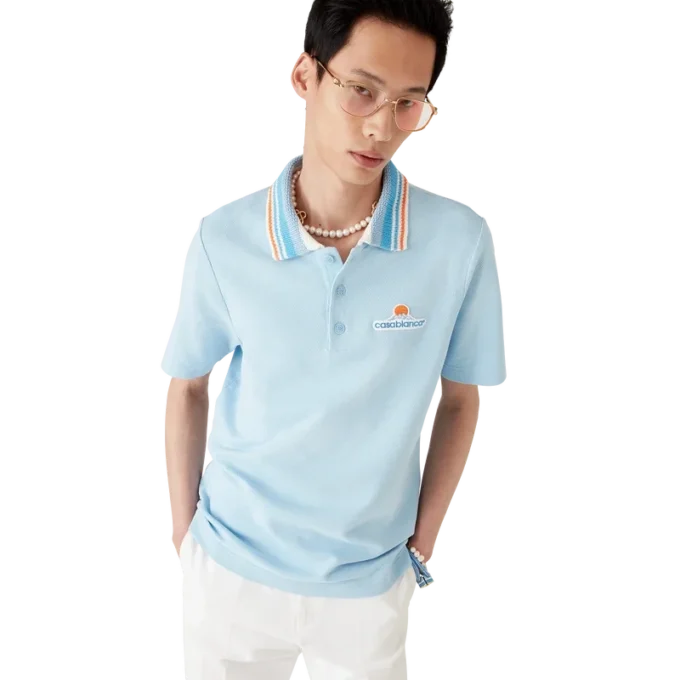 Chemise à manches courtes en piqué tricoté