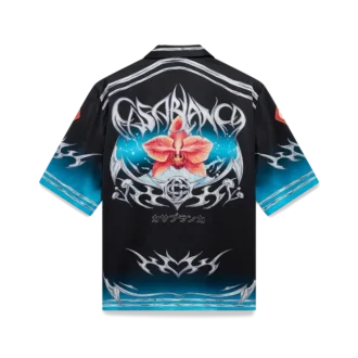 Chemise à manches courtes en satin de soie Blades