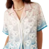 Chemise à manches courtes en soie avec motif Monogram Heart dégradé