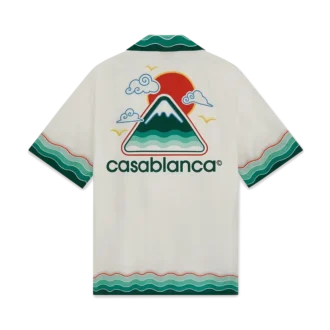 Chemise à manches courtes en soie Montagne Ondulée