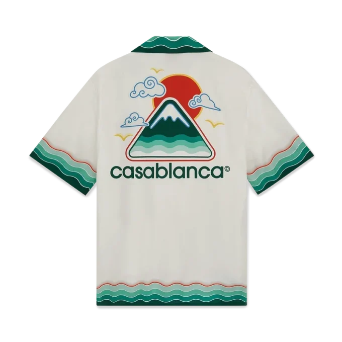 Chemise à manches courtes en soie Montagne Ondulée