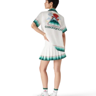 Chemise à manches courtes en soie Montagne Ondulée