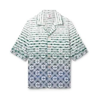 Chemise à manches courtes en tissu éponge dégradé Monogram