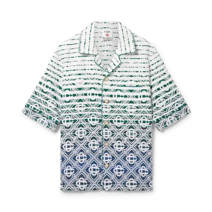 Chemise à manches courtes en tissu éponge dégradé Monogram