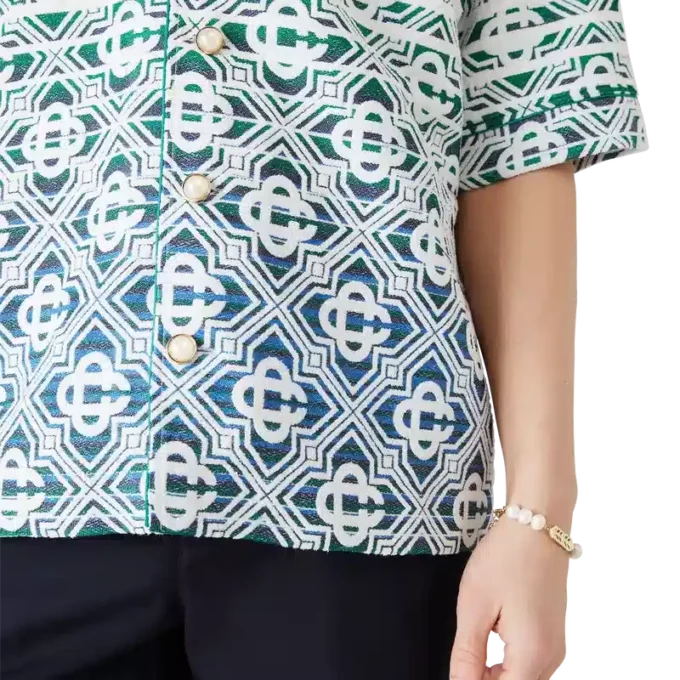 Chemise à manches courtes en tissu éponge dégradé Monogram