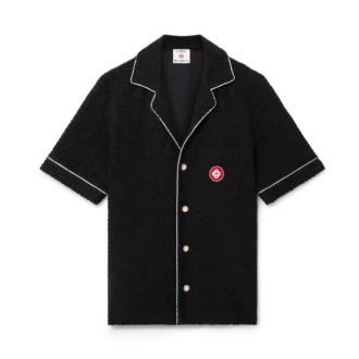 Chemise à manches courtes en tissu éponge jacquard Monogram