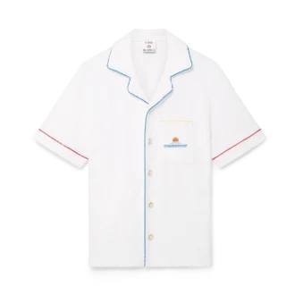 Chemise à manches courtes en tissu éponge jacquard Monogram