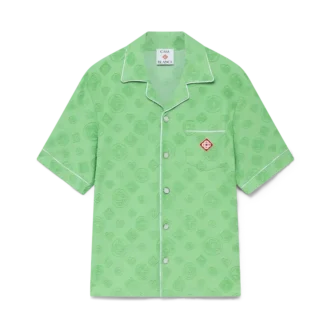 Chemise à manches courtes en tissu éponge Monogram