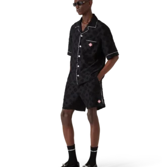 Chemise à manches courtes en tissu éponge Monogram